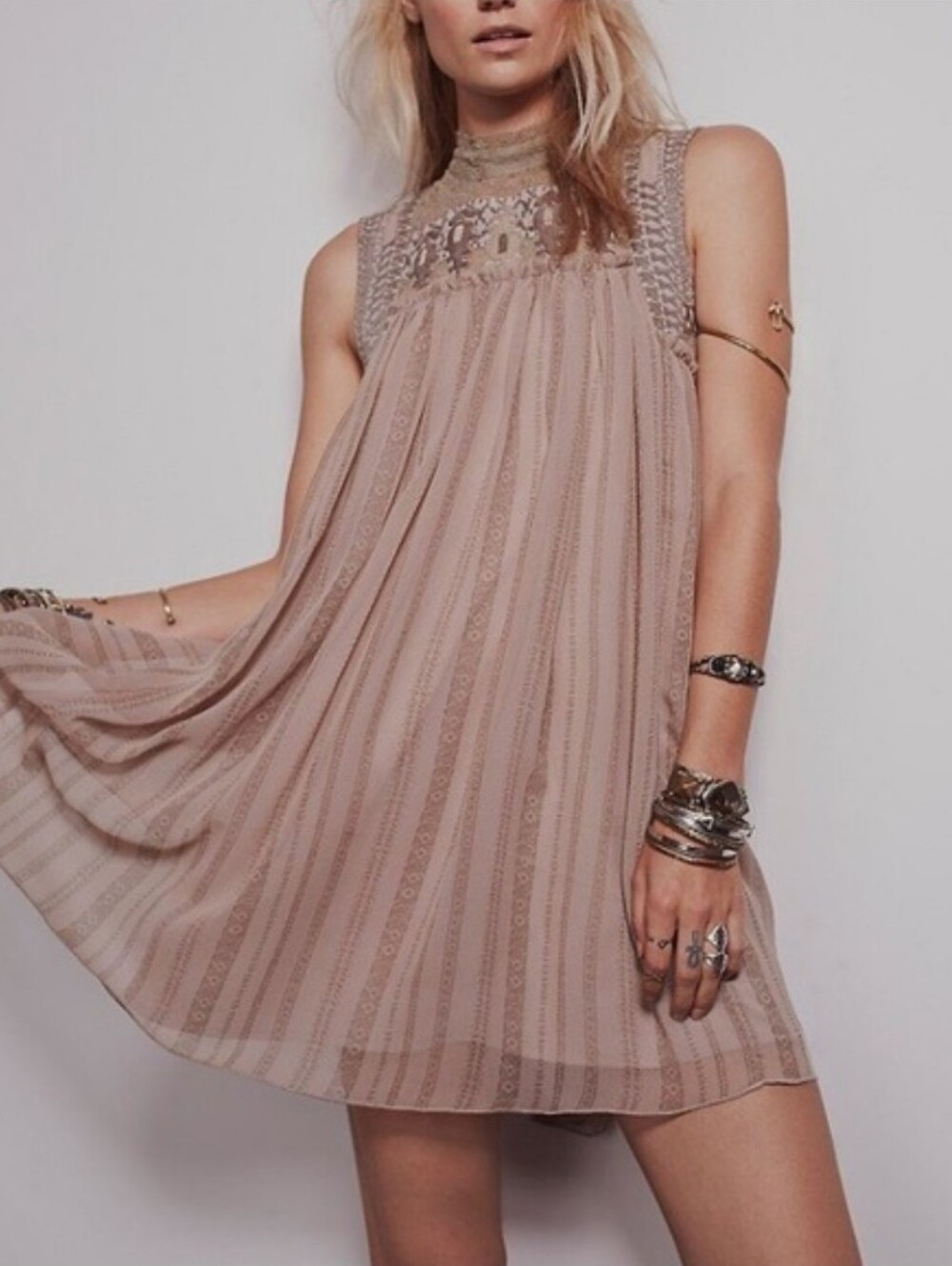 Vintage Y2K Free People Babylon Georgette Tunic Dress